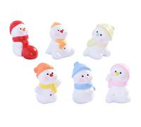 OKUMEYR 6 Piezas Figuritas Mini de Muñeco Invernal Navideñas de Resina Pintada