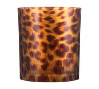 OKUMEYR Portavelas de Vidrio con Diseño de Leopardo Amarillo, Candelabro Decorativo para Barra y Salón, Soporte Elegante para Velas en Fiestas