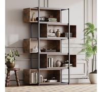 okwish: Librería, mesita de noche, cómoda con sistema antitipeo, estructura de madera color marrón