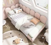 Okwish, sofá cama, cama con estructura abatible de 90x190 cm, cama con espacio de almacenamiento, sofá cama con 2 cajones, cama infantil, cama para estudiantes (sin colchón) - color beige