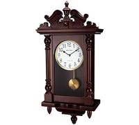 Olden Days Reloj de Pared con Madera auténtica, 4 Opciones de Campanilla, péndulo oscilante, diseño Vintage Antiguo, tamaño Grande de 22 Pulgadas