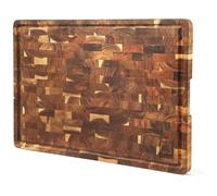 OLEIO tabla de cortar extragrande de madera maciza de acacia, 53,3 x 38 x 3 cm, con canal para jugos, tabla de cocina rectangular para cortar y servir
