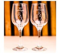 Olesea Copas de vino personalizadas|Regalo para novios y bodas|Aniversarios cumpleaños|Estuche premium incluido|Grabadas|Hombre Mujer Pareja|Bodas de Oro