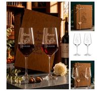 Olesea Copas de vino personalizadas|Regalo para novios y bodas|Aniversarios cumpleaños|Grabadas|Hombre Mujer Pareja|Bodas de Oro