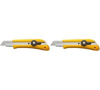 Olfa 101901 Cúter con cuchilla, bloqueo de rueda y mango ergonómico, Negro, 18mm cutter bn-l (Paquete de 2)