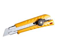 Olfa l-1 cutter con bloqueo de trinquete - empuñadura de plastico - canal de acero inoxidable