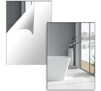 Olicky 2 piezas de láminas de espejo autoadhesivas, azulejos de espejo acrílico A4 de 2 mm de grosor, espejos adhesivos de pared acrílicos para baño, dormitorio, decoración del hogar