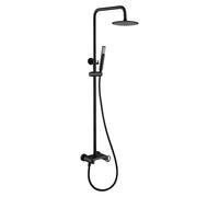 Barra de Ducha Monomando Olimpo de Imex: Acero Inoxidable S304, Acabado Negro Mate y Cartucho Cerámico de 35 mm para una Ducha de Alto Rendimiento - Negro / Latón / Imex