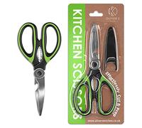 Oliver's Kitchen ® Tijeras Cocina Acero Inoxidable - Tijeras Hogar y Cocina Súper Afiladas y Resistentes - Tijera Multiusos con Abridor de Botellas y Funda de Seguridad - Utensilios de Cocina