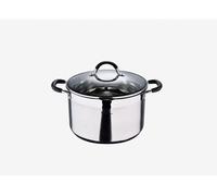 MasterPro Foodies | Olla de Cocina con Tapa de Cristal | Capacidad de 9.5 L | Fabricada en Acero Inoxidable | Muy Resistente y Fácil de Limpiar | Compatible con Todo Tipo de Cocinas