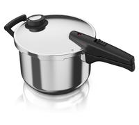 Olla a presión Arendo de 6 litros, acero inoxidable, con sistema de seguridad, 5 funciones de cocción, apta para cocinar al vapor, esterilizar alimentos y compatible con placas de inducción, gas y vit