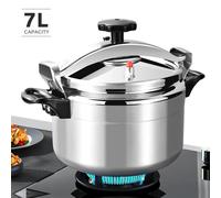 Olla a Presión de Aluminio 7L/9L/11L/15L, Olla para Cocina de Gas, Olla de Gran Capacidad para Cocción Rápida con Doble Fondo y Válvula de Seguridad 7L