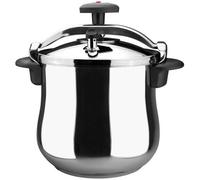 Magefesa Star Bombeada - Olla Express Tradicional 10L, Acero Inoxidable 18/10, Cocina Sana, Para Inducción, Reparto del Calor, Válvula Giratoria