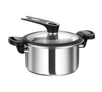 Olla a presión: olla de vapor de caldera de acero inoxidable, aparato para hervir al vapor, recipiente para guisar granos de arroz para inducción, utensilio con válvula de bloqueo de seguridad