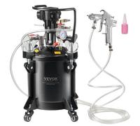 Olla a presión para pintura en aerosol VEVOR, tanque de olla a presión con agitación totalmente automática de 10 L/2,5 gal, presión ajustable de 70 psi, tanque de pintura a presión con pistola rociado