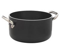 Olla Agnelli AL Black ALSA2104SSPI24, 24 x 14 cm, de aluminio, con revestimiento antiadherente y apta para cocinas de inducción