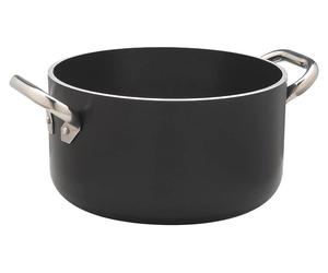 Olla Agnelli AL Black ALSA2104SSPI24, 24 x 14 cm, de aluminio, con revestimiento antiadherente y apta para cocinas de inducción
