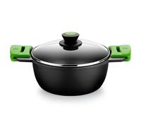 Olla Aluminio fundido 28cm 3L Cacerola BRA A400328 | Adecuado para Todo tipo de cocinas, incluyendo inducción, Negro