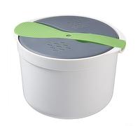 Olla arrocera al vapor para microondas con colador para sopa de legumbres de cuscús, sin ensuciar, 18 x 18 x 13 cm (verde)