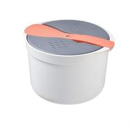 Olla arrocera y vaporera reutilizable para microondas, recipiente de alimentos para cuscús, legumbres, sopa, apto para lavavajillas, herramienta de cocina de 18 cm