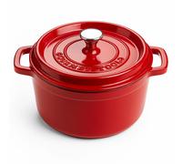 Olla Coccote hierro fundido esmaltado antiadherente 24 cm de diámetro - 3,6 litros - 6/4 comensales - Olla con tapa redonda para cocinar con los sabores y nutrientes. Gourmet Tools de XSQUO Useful