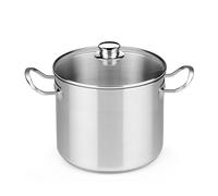 Olla Cristal 30cm 17L Olla BRA A343937 | Adecuado para Profesional, Gas, Eléctrica, todos los fuegos incluida inducción, Plata Medium
