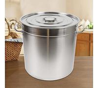 Olla de acero inoxidable, 30/50/70 litros, olla grande para sopa para cocinas de inducción con tapa, espesor de 0,8 mm, olla grande para todo tipo de cocinas y cocinas grandes (50L)