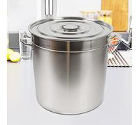 Olla de acero inoxidable, 30/50/70 litros, olla para inducción con tapa, espesor de 0,8 mm, gran olla de cocina para todos los tipos de cocinas y grandes cocinas (35L)
