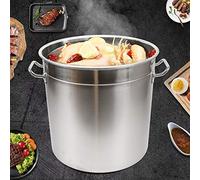 Olla de acero inoxidable, 35/50/70 litros, para inducción, con tapa de acero inoxidable 201, olla alta, olla grande, olla de verduras, olla de camping, para guisar, asar y mantener caliente (50)