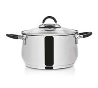 Olla de acero inoxidable ORION con tapa, modelo DALIE, de 20 cm y 3,7 litros, apta para cocinas a gas e inducción
