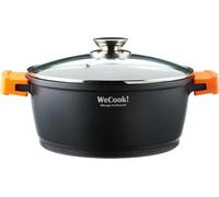 Olla de aluminio fundido con tapa, marca EcoChef, de 32 cm.