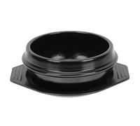 Olla de Cerámica Estilo Coreano para Guisar y Sopa, Negra | Distribución Uniforme del Calor, Resiste Altas Temperaturas, Superficie Antiadherente, Incluye Bandeja