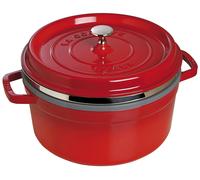 Olla de hierro fundido COCOTTE, 26 cm, con inserto para vapor, roja, Staub