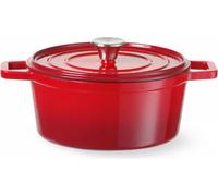 Olla de hierro fundido esmaltada, 3,7 litros, color rojo, dimensiones: 317 x 240 x (alto) 105 mm