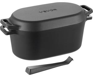 Olla de hierro fundido esmaltado VEVOR, de 3,31 litros, ideal para hornear pan de masa madre. Olla robusta con tapa y asas, apta para temperaturas de hasta 260 °C. Perfecta para cocinar, guisar y asar