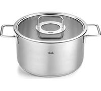 Fissler Olla Pure Collection 5,7 L 24 cm Acero inoxidable Tapa de vidrio Escala interior Inducción