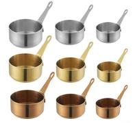 Olla de leche de acero inoxidable cacerola pequeña para salsa de salsa, mantequilla derretida con mango largo, mini sartén antiadherente para cocina, estufa, gas, inducción eléctrica, plata (100 x 30