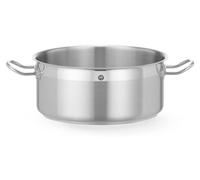 Olla de perfil bajo, sin tapa, marca HENDI, línea Profi, capacidad de 7,3 litros, diámetro de 280 mm y altura de 126 mm