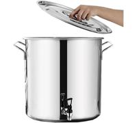 Olla de sopa de acero inoxidable con espiga, olla resistente con mango suave al tacto, parte inferior gruesa para un calentamiento uniforme, ideal para servir caldo de sopa