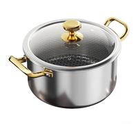 Olla de sopa de acero inoxidable con tapa y cesta para vaporera, 28 cm x 19 cm, plano de superficie de panal para cocinar antiadherente, distribución uniforme del calor, acero inoxidable 201, para uso