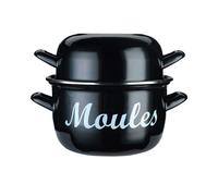 Olla Esmaltada para Mejillones KitchenCraft 24 cm - Cocción Rápida y Vapor Sellado, Ideal para Guisos y Mariscos