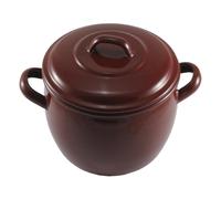 Olla esmalte marron bombeada 14 cm