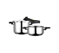Fagor Olla a presión Rapid Xpress – Súper rápida, acero inoxidable, inducción, 4L+6L