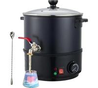 Olla grande para derretir velas, horno de fusión de cera de 6-20 litros con boquilla de calentador y control de temperatura de 24-110 °C, kit de fabricación de velas de cera interior y exterior