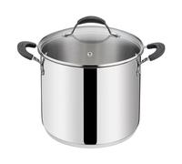 Lagostina Tempra Acero Olla y Tapa, Olla Ø 18 cm de Acero Inoxidable 18/10 + Tapa de Cristal, con Fondo Lagotherm y Manicura de Silicona