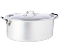 Olla ovalada Agnelli Kochtopf con tapa, fabricada en aluminio, con 2 asas de acero inoxidable