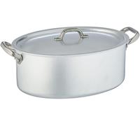 Olla ovalada Agnelli Kochtopf con tapa, fabricada en aluminio, con 2 asas de acero inoxidable