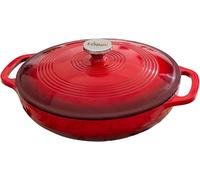 Olla ovalada Schmortopf de Sile, fabricada en hierro fundido esmaltado con tapa, doble asa, apta para horno hasta 260 °C o para usar en la estufa, ideal para marinar, cocinar, hornear, enfriar y servi