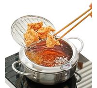 Olla para freír Tempura con termómetro - Fácil de y almacenar: freidora