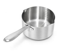 Olla para leche de 600 ml de acero inoxidable 18/10, olla para derretir con boquilla, cafetera griega y cuenco para derretir mantequilla, chocolate y queso, mini cacerola, resistente al calor y apto